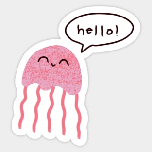 Hello, says the Jellyfish Sticker